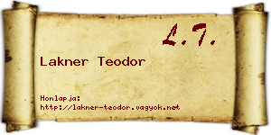 Lakner Teodor névjegykártya